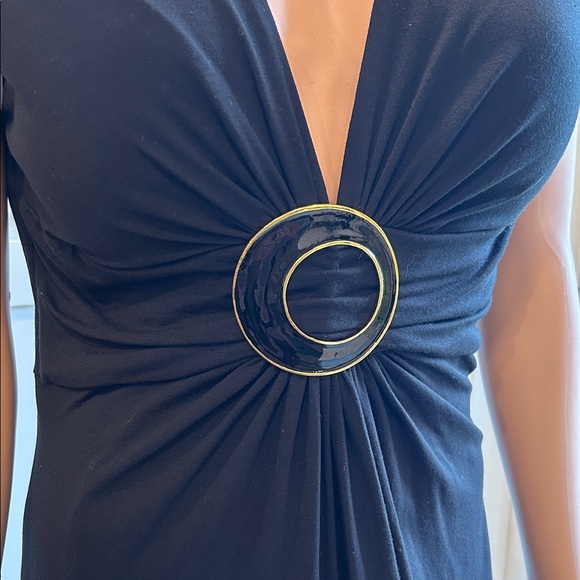 Cache Vintage Y2K Black Mini Stretch Dress with Ring Accent Women’s Large - Picture 4 of 15